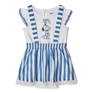 Peanuts Baby Girl Pinafore Dress and Top  2 Piece Set Size 6-9 months